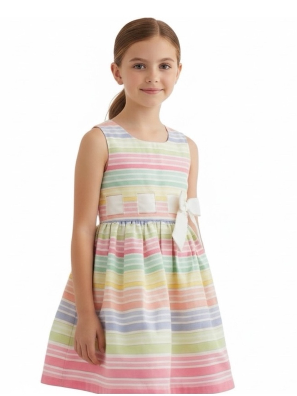 NWT Bonnie Jean Pastel Stripe Party Dress – Girls Size 16